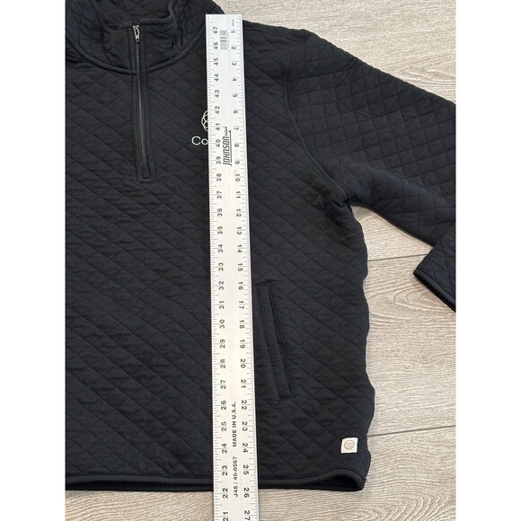 Marine Layer Sweater Mens 2XL XXL Black Quilted Soft Pullover Quarter Zip Casual - Picture 5 of 7
